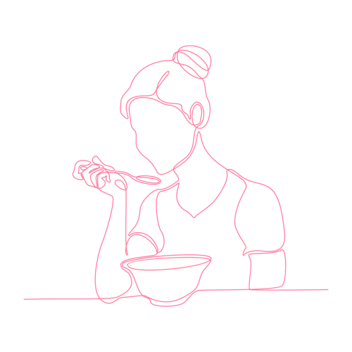 foto blog articulo 2 - continuous line drawing of a woman eating vector illustration